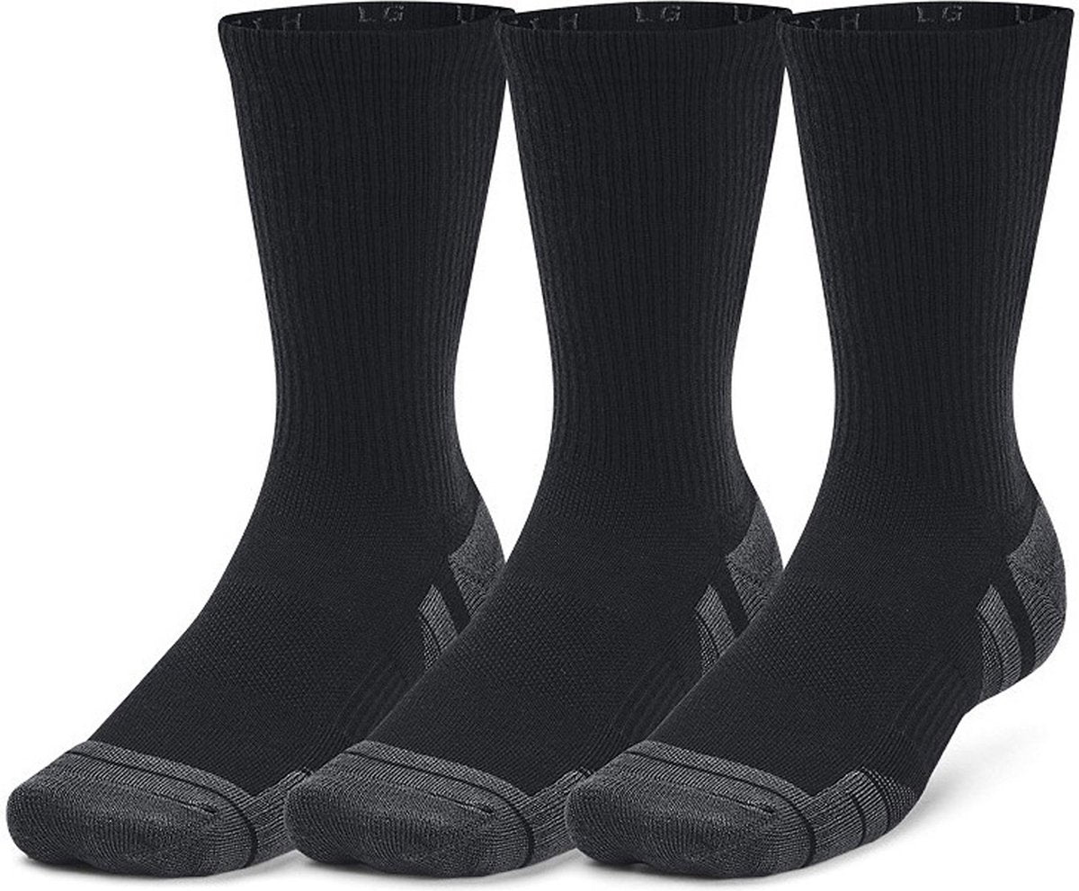 Under armour ua performance tech 3pk crew-blk unisex sportsstrømper - sorte - jetgrå