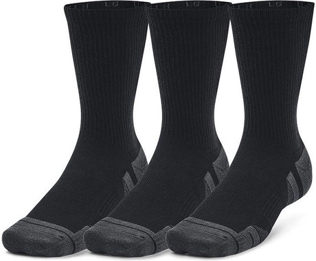 Under armour ua performance tech 3pk crew-blk unisex sportsstrømper - sorte - jetgrå
