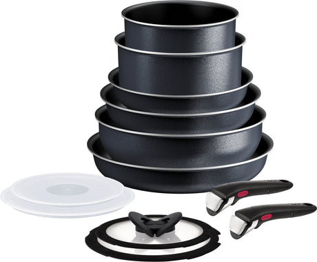 Tefal ingenio so light - pandesæt - 12 dele - induktion - stabelbar - aftagelige håndtag - pladsbesparende