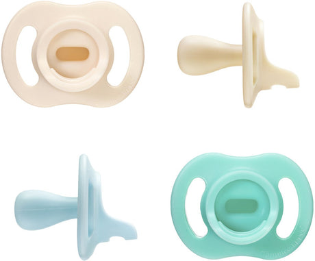 Tommee tippee ultralet stayput sut - 0-6 måneder - sæt med 4 - silikonesut i ét stykke - flerfarvet