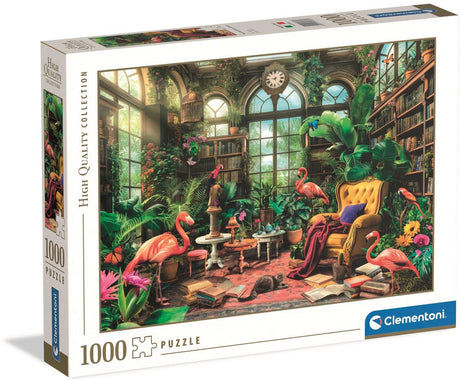 Clementoni - puslespil - 1000 brikker - drivhusbiblioteket - puslespil for voksne - samling af høj kvalitet