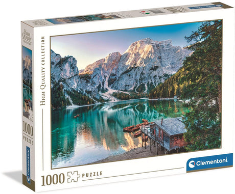 Clementoni - puslespil - 1000 brikker - emerald lake braies - puslespil til voksne - samling af høj kvalitet