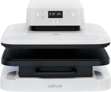 Loklik auto heat press - wit - machine voor het personaliseren van tshirts, sweater, dekens, handdoeken, draagtassen, zakken en ander textiel - hittepers voor sublimatie met vinyl - automatiseren