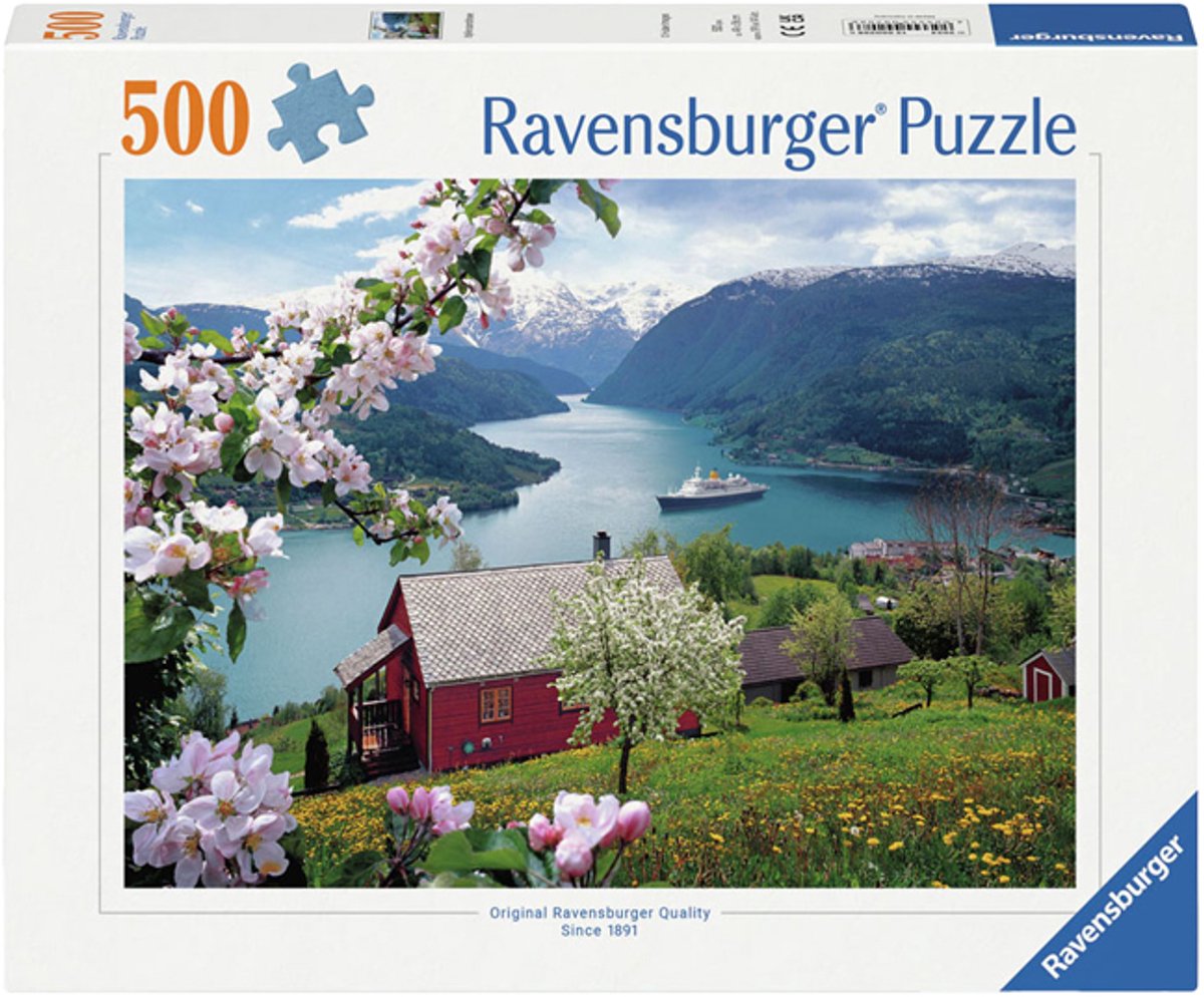 Ravensburger puslespil skandinavisk idyl - puslespil 500 brikker landskab.