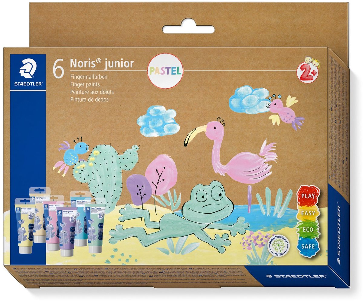 Staedtler - noris junior - fingermaling - sæt med 6 pastelfarver