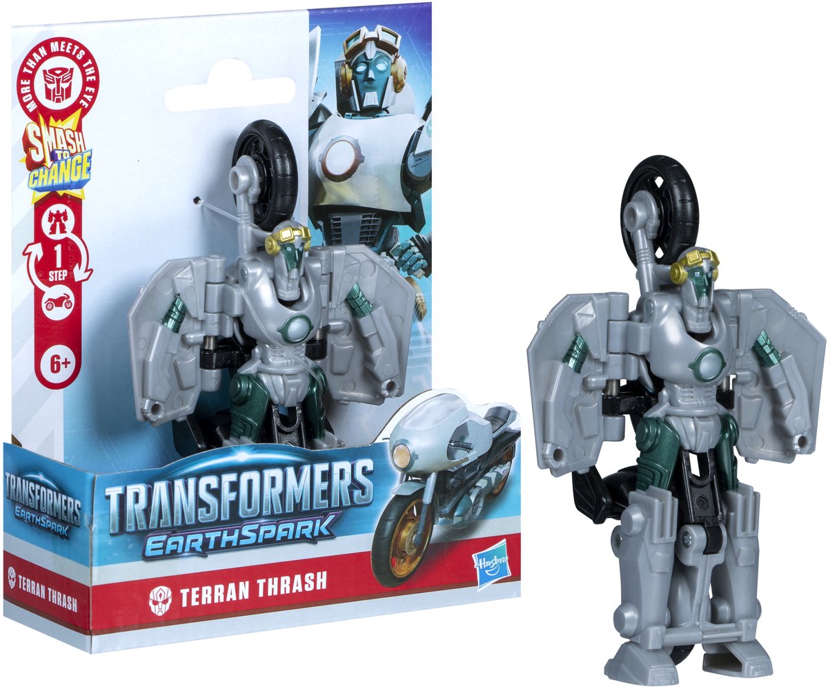 Transformers Earthspark 1-trins Smash Changers Terran Thrash - Action Figur