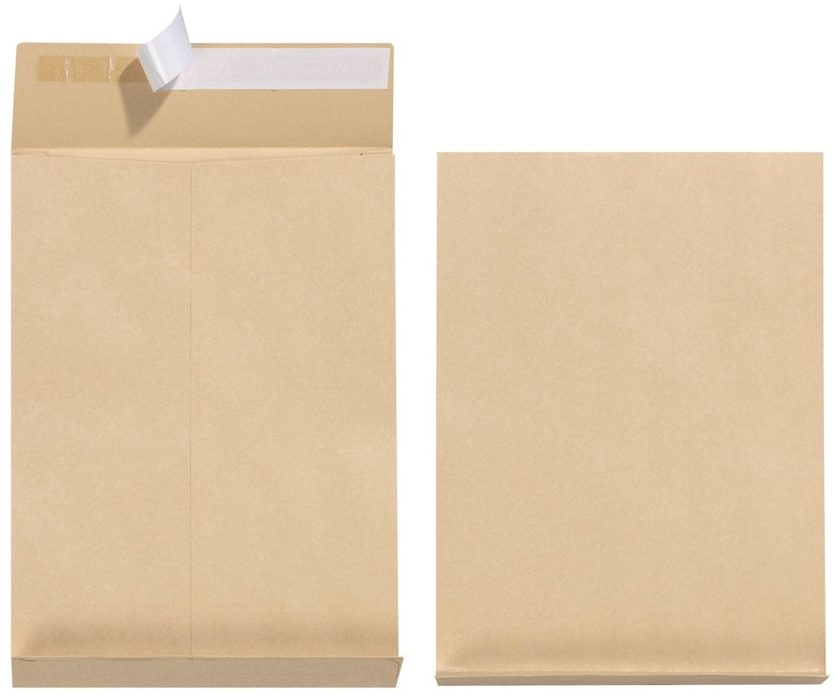 Herlitz foldbar forsendelsesmappe b4, med klæbestrimmel, brun