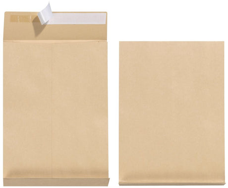 Herlitz foldbar forsendelsesmappe b4, med klæbestrimmel, brun