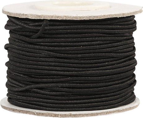 Creativ firma elastik tykkelse 1mm sort, 25m
