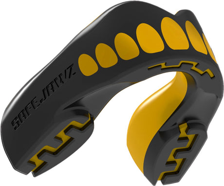 Safejawz mundbeskytter extro-serie goldie sort guld junior