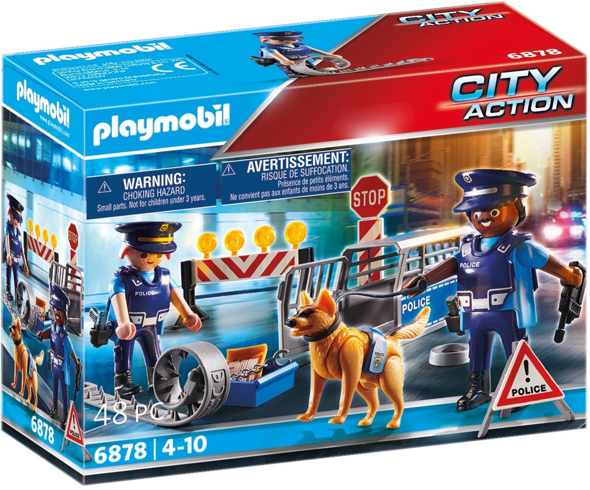 Playmobil city action politi vejspærring