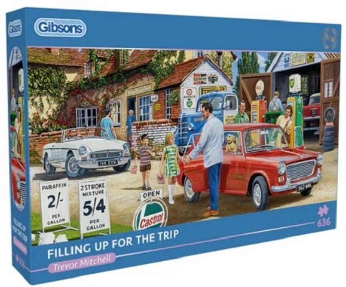 Gibsons - fylder op til turen (af trevor mitchell) - 636 brikker 69×32cm (b×h) - panorama puslespil