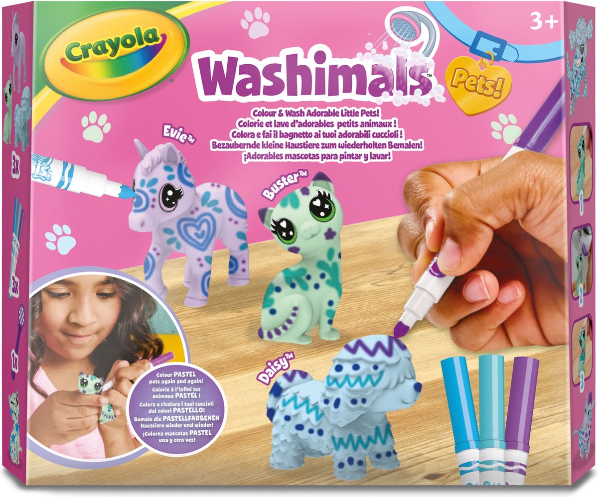 Crayola - washimals - hobbypakke - pet refill sæt med 3 hvalpe pastelfarver