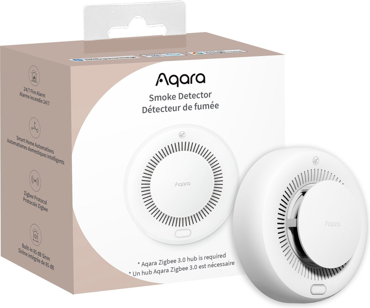 Aqara røgdetektor - smart røgdetektor - zigbee og stof - op til 10 års batterilevetid