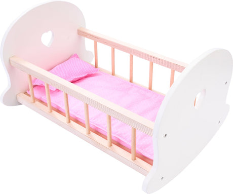 Longfield dukkeseng gyngevugge, pink hvid