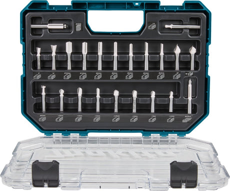 Makita tilbehør d-74784 | fræsesæt 8mm | 22 dele | i plastkasse - d-74784