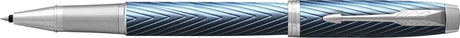 Parker im premium rullekuglepen | blå-grå med krom detalje | fin spids med sort blæk refill | gaveæske