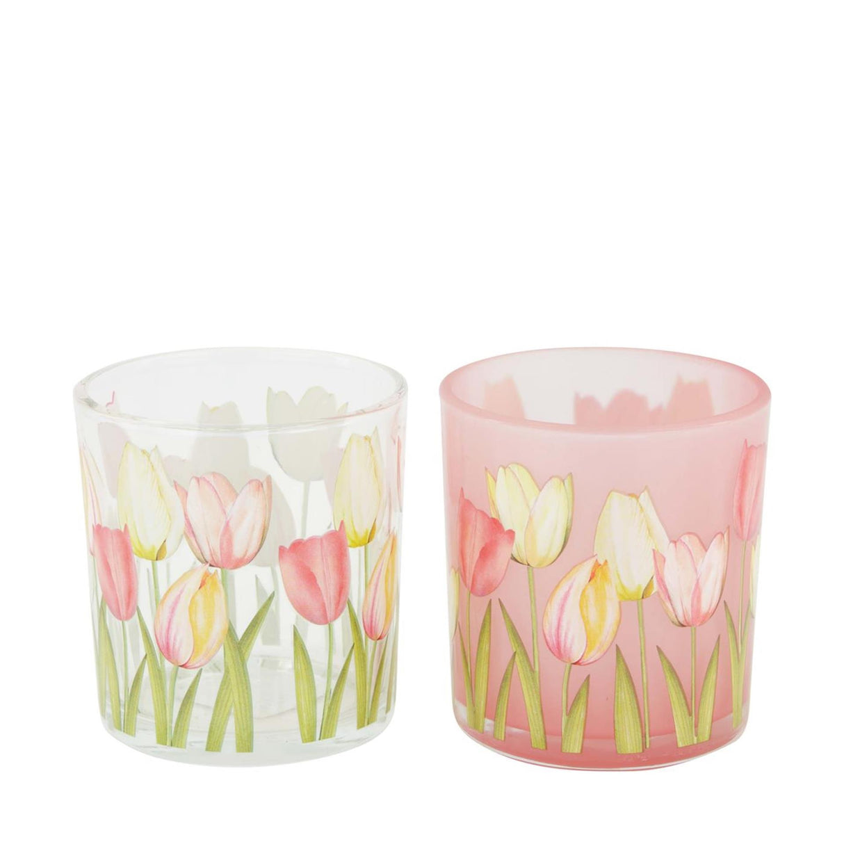 Dijk natural collections fyrfadsstage tulipan print ø7,3xh8cm