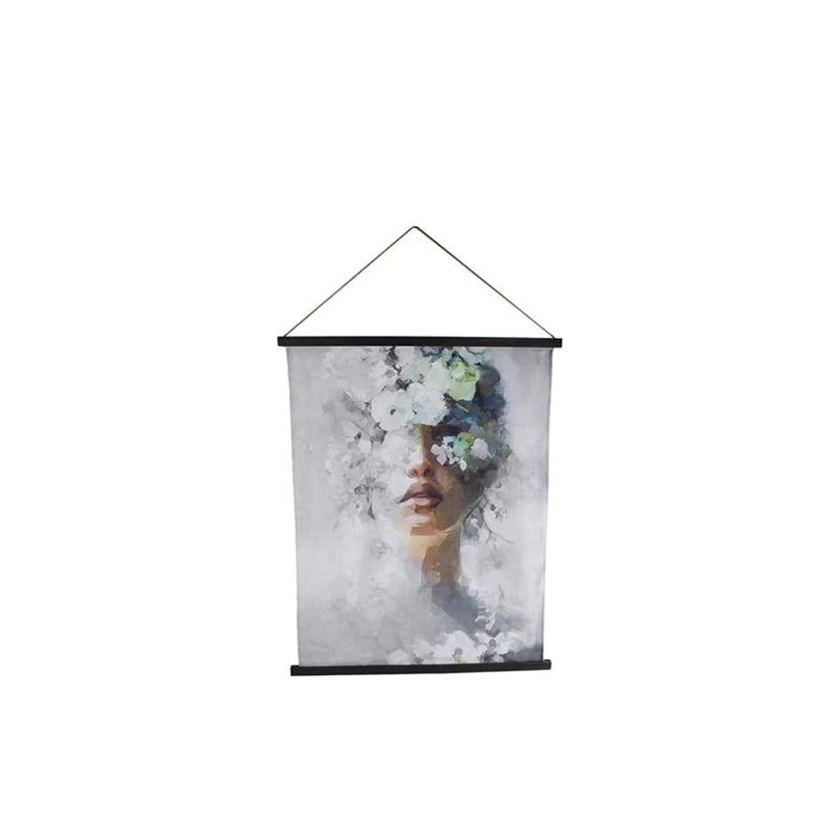 Cozydecor vægdekoration skjult kvindes grå stof 76x1,8x97cm