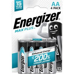 Energizer max plus AA alkaline batterier 4 stk.