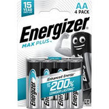 Energizer max plus AA alkaline batterier 4 stk.