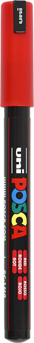 Uni posca markør pc-1mr rød - ekstra fin 0,7mm