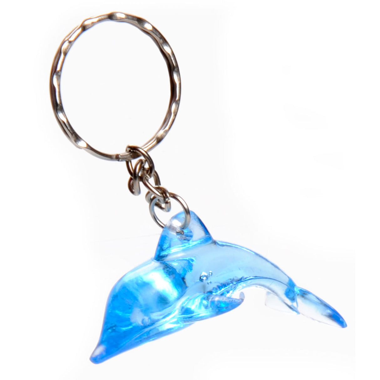 Nøglering delfin, gennemsigtig blå