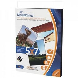 Fotopapirmedieområde 13 x 18 cm 220 g m² blank hvid 50 ark