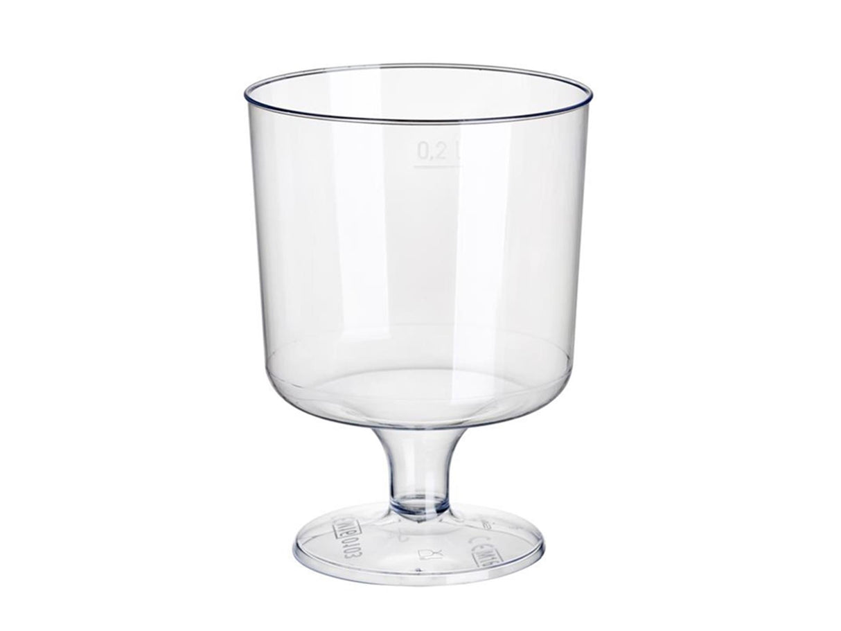 Papstar plast vinglas med bund 200ml ø7,2x10cm krystalklar lavet af genanvendelig PS