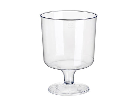 Papstar plast vinglas med bund 200ml ø7,2x10cm krystalklar lavet af genanvendelig PS