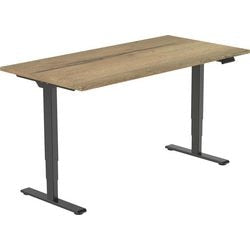 Sid-stå skrivebord euroseats økonomi brun, sort egemetal