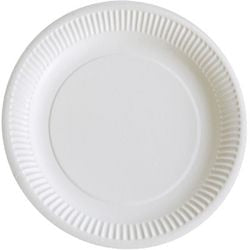 Papstar pap middagstallerken 23 cm hvid pakke 100 stk