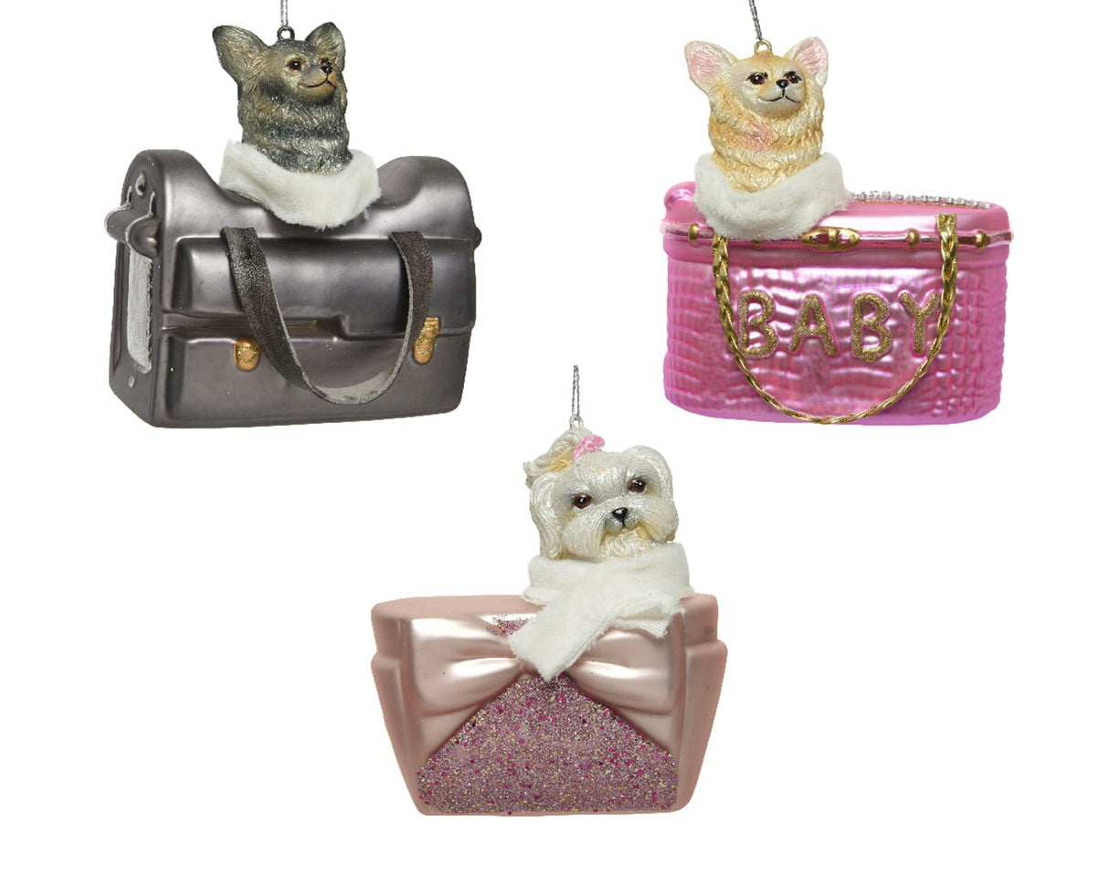 Decoris julepynt hund i pose 10x5,5cm