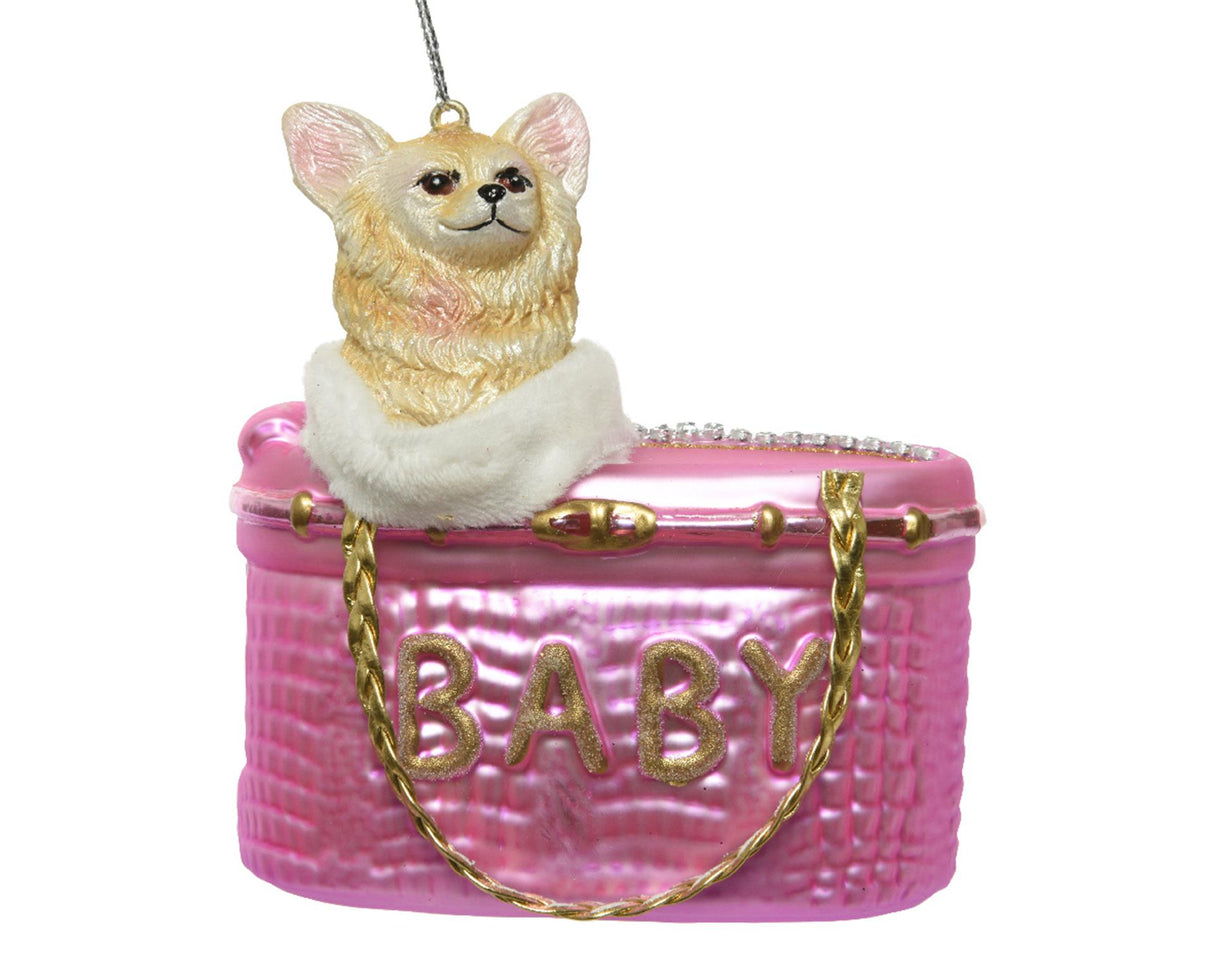 Decoris julepynt hund i pose 10x5,5cm