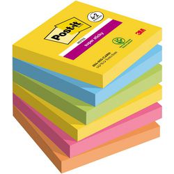 Post-it super sticky super sticky notes post-it 654-sscarn-p4+2 blauw, geel, groen, oranje roz