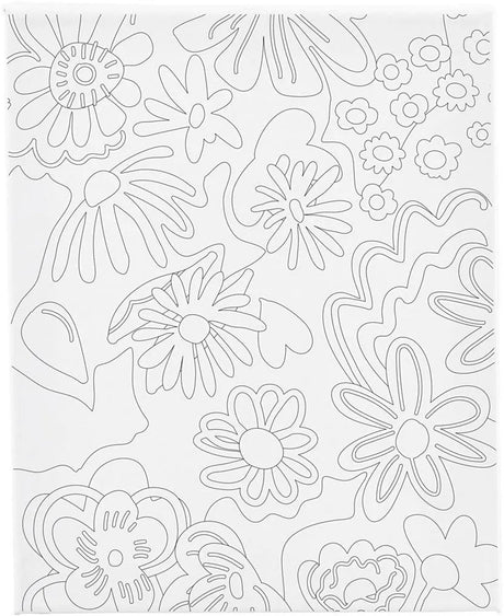 Creativ firma malerlærred med blomsterprint - 24x30cm