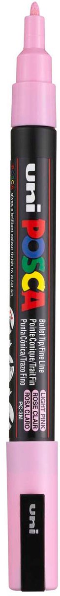 Uni-posca posca tusch, str. pc-3m, stregbredde 0,9-1,3 mm, fin, lys pink, 1 stk.