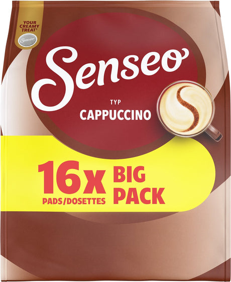 Senseo cappuccino kaffepuder - intensitet 2 9 - værdipakke 4 x 16 bælg