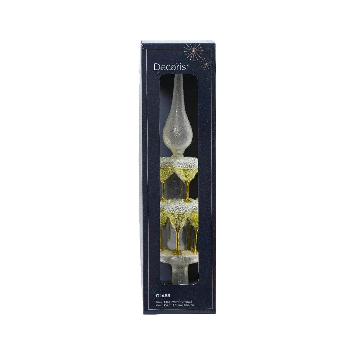 Decoris peak cocktailtårn lavet af glas 31cm gul-grøn