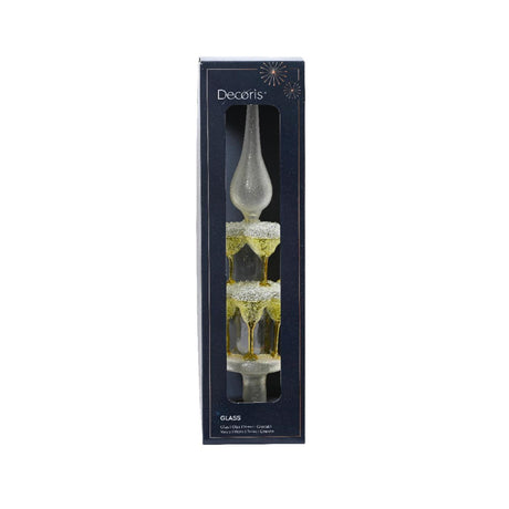 Decoris peak cocktailtårn lavet af glas 31cm gul-grøn