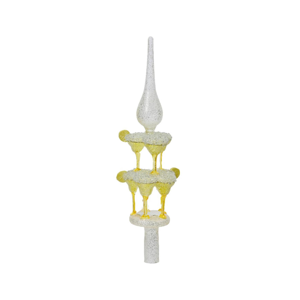 Decoris peak cocktailtårn lavet af glas 31cm gul-grøn