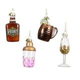 Decoris julevedhæng drikkeflaske glas ø8,5cm 4 assorteret