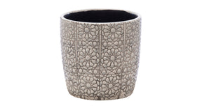 Shine flower egg off grey d 9h8cm