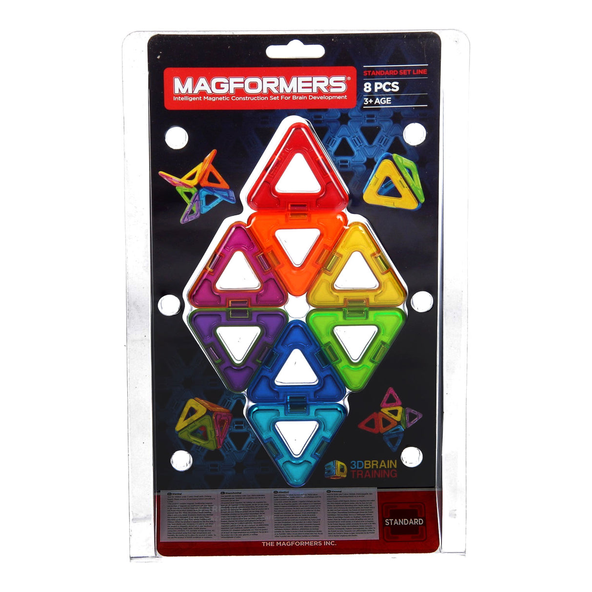 Magformers trekant standard sæt linje - 8 dele - magnetisk byggesæt