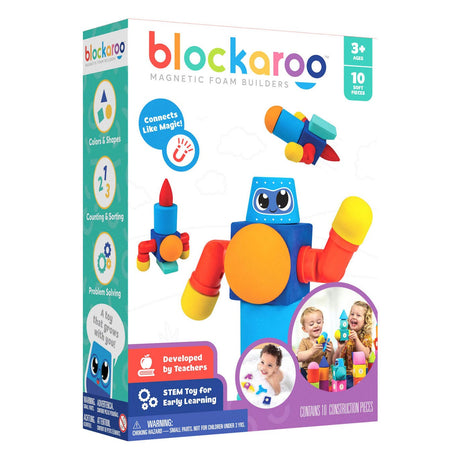 Blockaroo magnetiske skumblokke robotboks, 10 stk.