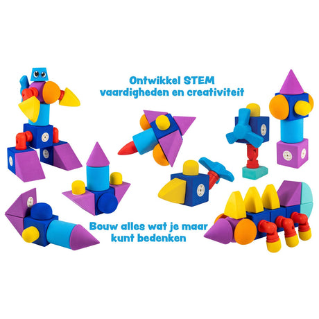 Blockaroo magnetiske skumblokke robotboks, 10 stk.