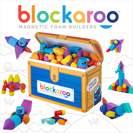 Blockaroo magnetiske skumblokke skattekiste, 100 stk.