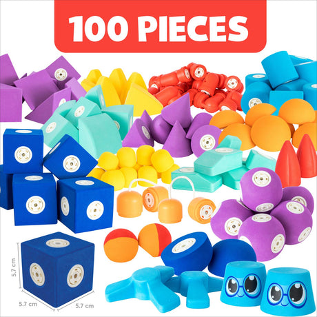 Blockaroo Magnetic Foam Blocks Treasury Box, 100dlg.