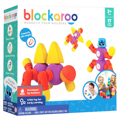 Blockaroo magnetiske skumblokke dyr, 17 stk.