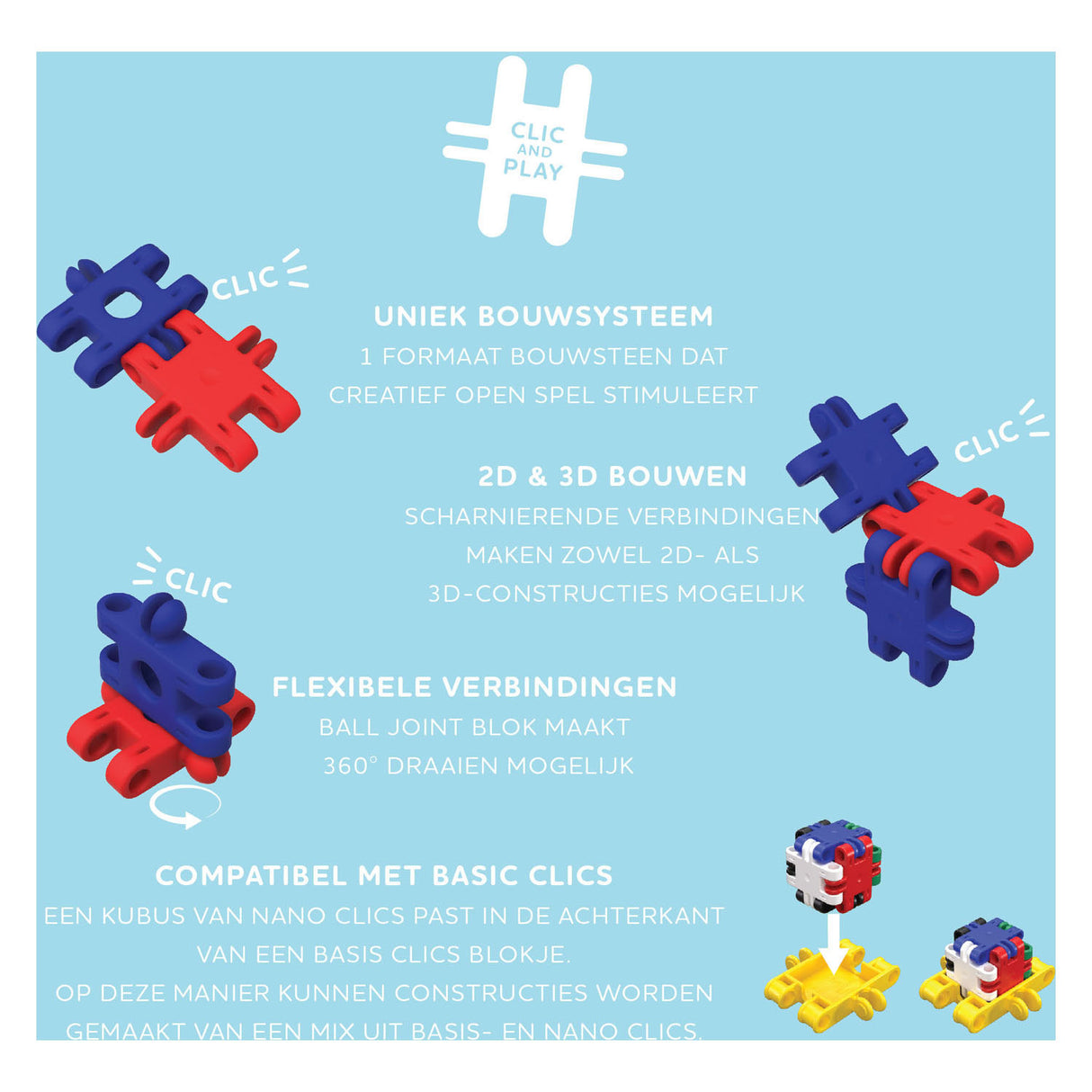 Clics nano - kreative bygherrer, 500 stk.